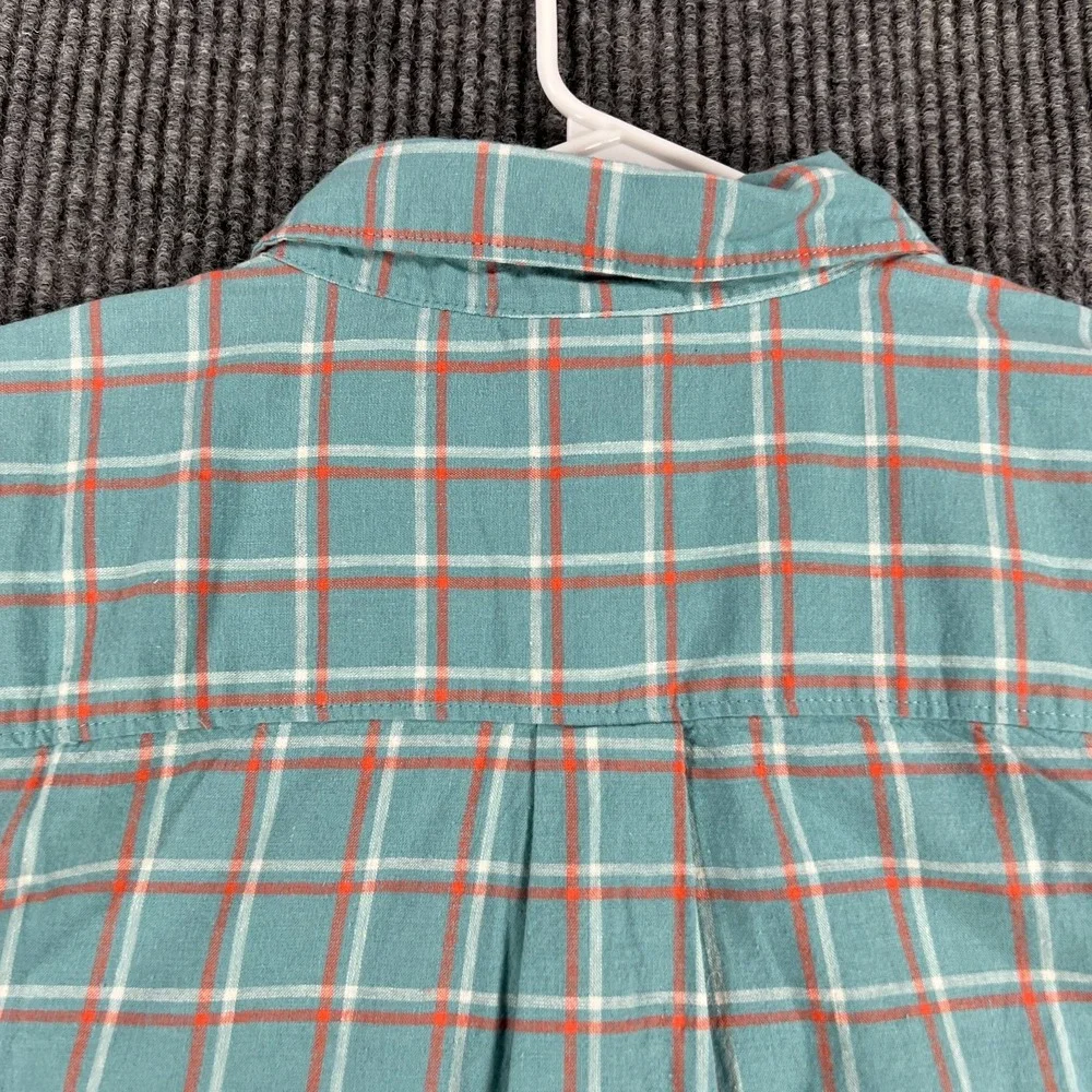 The North Face Shirt Mens Large Green Check Short Sleeve Button Up Hiking Casual
